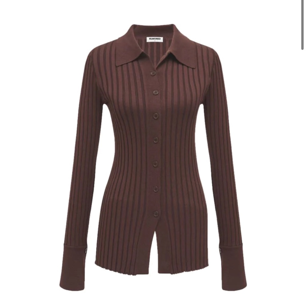 Rumored NYC Button Down - Long Sleeve Brown Button Down *never worn*